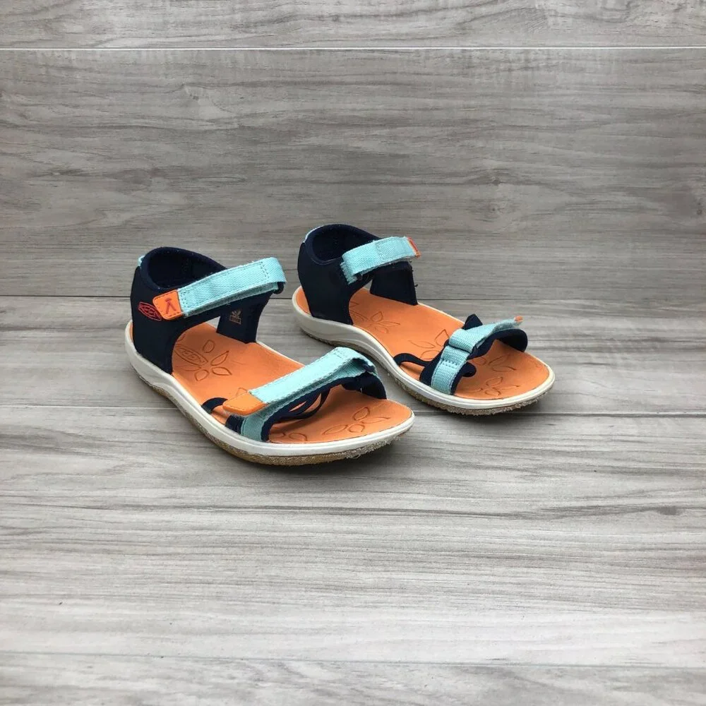 Keen Sandals Kids 2 Blue Strappy Hook and Loop Youth Shoes